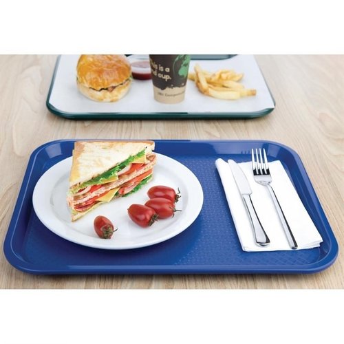 Kristallon Fast Food Polypropylene Rectangular Serving Tray 415 x 305 mm Blue