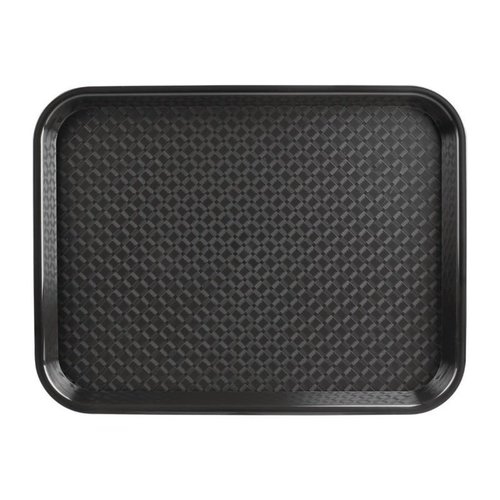 Kristallon Fast Food Polypropylene Rectangular Serving Tray 415 x 305 mm Black