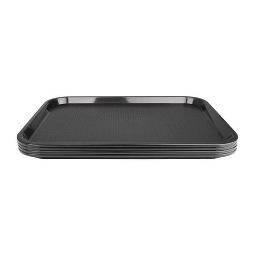 Kristallon Fast Food Polypropylene Rectangular Serving Tray 415 x 305 mm Black