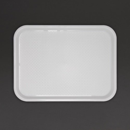 Kristallon Fast Food Polypropylene Rectangular Serving Tray 415 x 305 mm White
