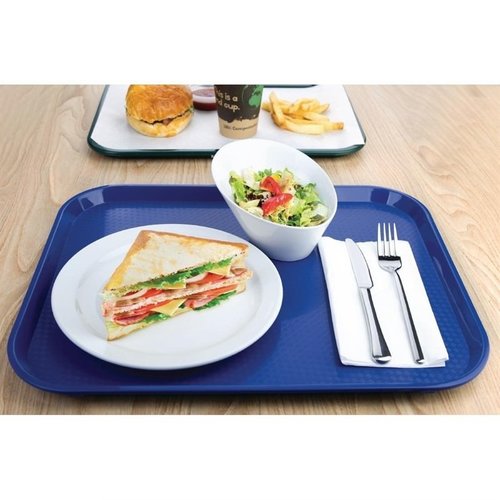 Kristallon Fast Food Polypropylene Rectangular Serving Tray 450 x 350 mm Blue