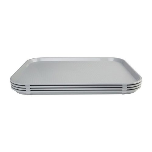 Kristallon Fast Food Polypropylene Rectangular Serving Tray 450 x 350 mm Grey