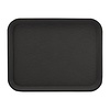 Roltex Prostokątna taca do serwowania 435 x 310 mm z polipropylenu, czarna z uchwytami