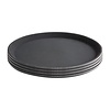 Kristallon Polypropylene Round Non-Slip Serving Tray Ø 406 mm Black