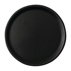Roltex Plastic Round Non-Slip Serving Tray Ø 380 mm Black Roltex Plastic Round Non-Slip Serving Tray Ø 380 mm Black