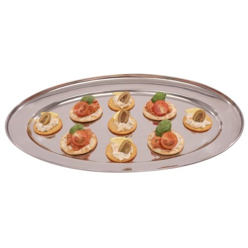 Olympia Stainless Steel Oval Serving Tray 450 x 450 mm