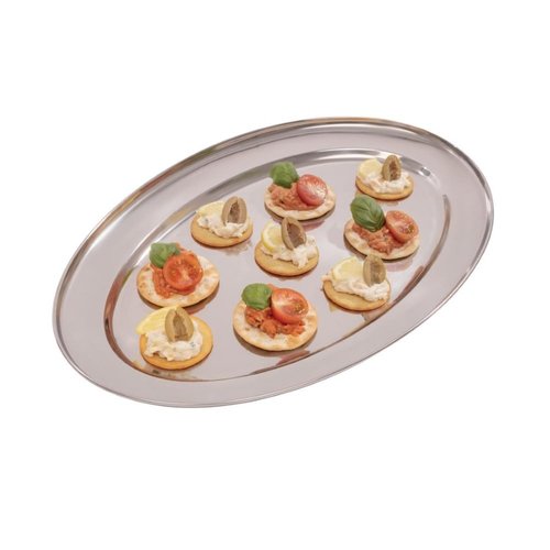 Olympia Stainless Steel Oval Serving Tray 450 x 450 mm