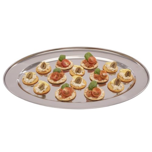 Olympia Stainless Steel Oval Serving Tray 500 x 500 mm Olympia Stainless Steel Oval Serving Tray 500 x 500 mm