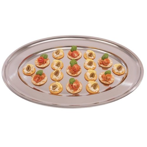 Olympia Stainless Steel Oval Serving Tray 605 x 605 mm