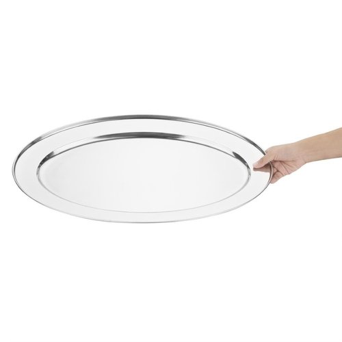 Olympia Stainless Steel Oval Serving Tray 605 x 605 mm