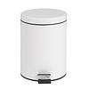 Bolero 5 L White Round Stainless Steel Pedal Bin, Lift Lid Bolero 5 L White Round Stainless Steel Pedal Bin, Lift Lid