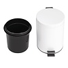 Bolero 5 L White Round Stainless Steel Pedal Bin, Lift Lid Bolero 5 L White Round Stainless Steel Pedal Bin, Lift Lid