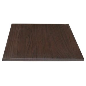 Bolero Blat do stołu kwadratowy 700 x 700 mm z drewna laminowanego ciemno brązowy