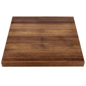 Bolero Square Table Top 700 x 700 mm, Dark Brown Melamine Coated Chipboard