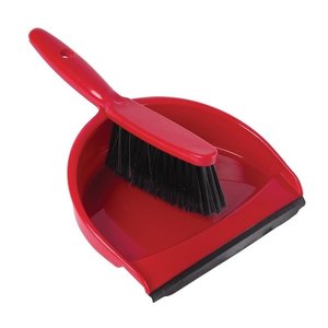 Jantex Soft Dustpan and Brush Set Red Jantex Soft Dustpan and Brush Set Red