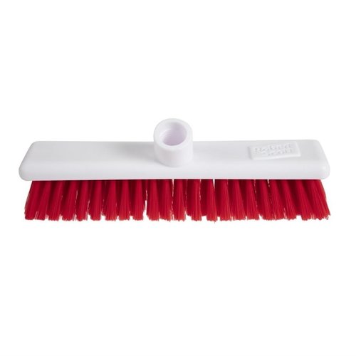 Jantex Hygiene Broom Soft Bristle Red 12in