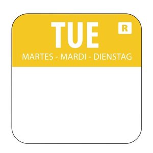 Vogue Removable Colour Coded Food Labels Tuesday (Pack of 1000) Vogue Removable Colour Coded Food Labels Tuesday (Pack of 1000)