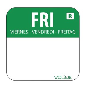 Vogue Removable Colour Coded Food Labels Friday (Pack of 1000) Vogue Removable Colour Coded Food Labels Friday (Pack of 1000)