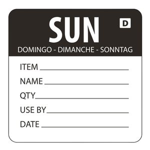 Vogue Dissolvable Day of the Week Labels Sunday (Pack of 250) Vogue Dissolvable Day of the Week Labels Sunday (Pack of 250)
