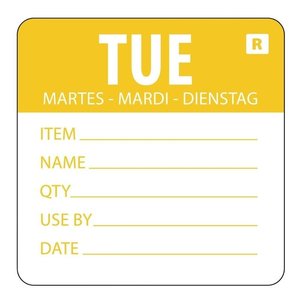 Vogue Removable Day of the Week Label Tuesday (Pack of 500) Vogue Removable Day of the Week Label Tuesday (Pack of 500)