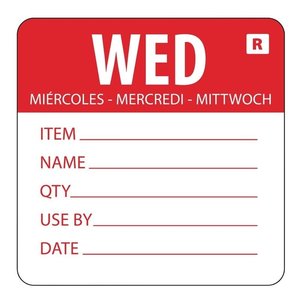 Vogue Removable Day of the Week Label Wednesday (Pack of 500) Vogue Removable Day of the Week Label Wednesday (Pack of 500)