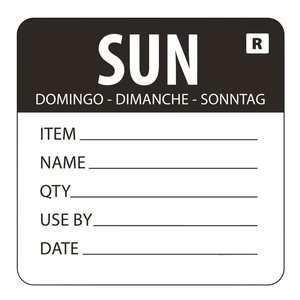 Vogue Removable Day of the Week Label Sunday (Pack of 500) Vogue Removable Day of the Week Label Sunday (Pack of 500)