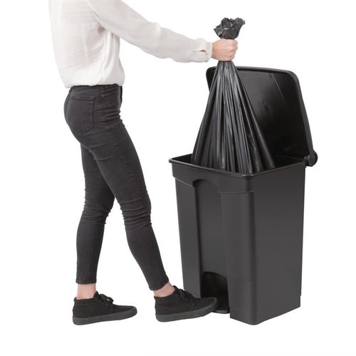 Jantex 65 L Black Polypropylene Pedal Bin, Lift Lid Jantex 65 L Black Polypropylene Pedal Bin, Lift Lid