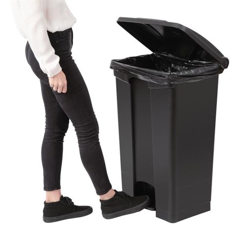 Jantex 87 L Black Polypropylene Pedal Bin, Lift Lid Jantex 87 L Black Polypropylene Pedal Bin, Lift Lid