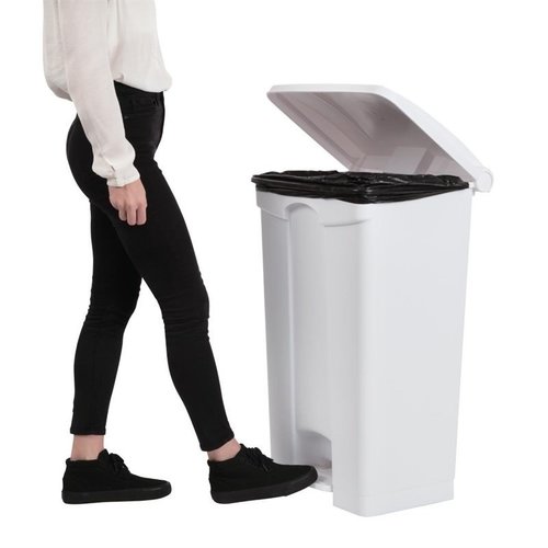 Jantex 87 L White Polypropylene Pedal Bin, Lift Lid Jantex 87 L White Polypropylene Pedal Bin, Lift Lid