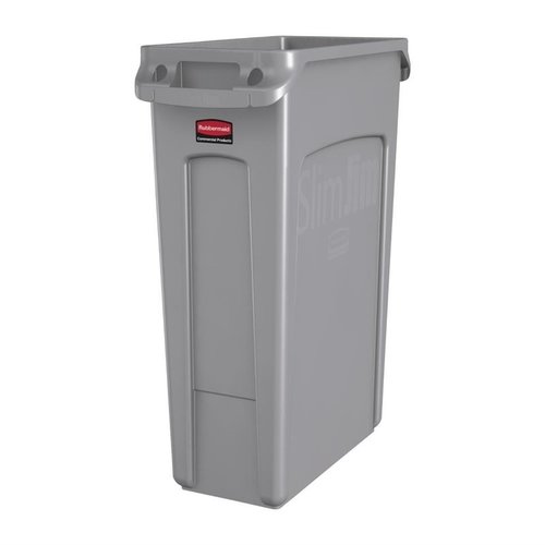 Rubbermaid 87 L Grey Plastic Slim Jim Bin