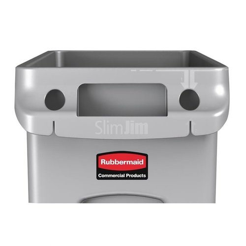 Rubbermaid 87 L Grey Plastic Slim Jim Bin