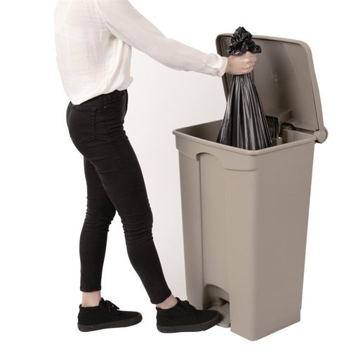 Jantex 87 L Beige Round Polypropylene Pedal Bin, Lift Lid Jantex 87 L Beige Round Polypropylene Pedal Bin, Lift Lid
