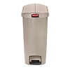 Rubbermaid 50 L Beige Polyethylene Resin Pedal Bin, Lift Lid