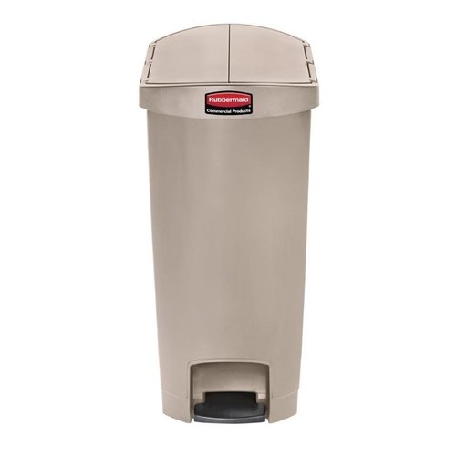 Rubbermaid 50 L Beige Polyethylene Resin Pedal Bin, Lift Lid