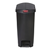 Rubbermaid Kosz pedałowy 50 L z żywicy polietylenowej z pokrywą podnoszoną, czarny