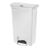 Rubbermaid 50 L White Polyethylene Pedal Bin, Lift Lid