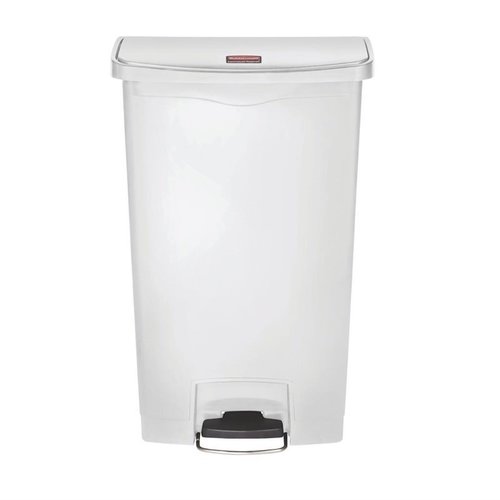 Rubbermaid 68 L White Polyethylene Pedal Bin, Lift Lid
