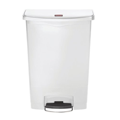 Rubbermaid 90 L White Polyethylene Pedal Bin, Lift Lid