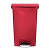 Rubbermaid 50 L Red Polyethylene Resin Pedal Bin, Lift Lid
