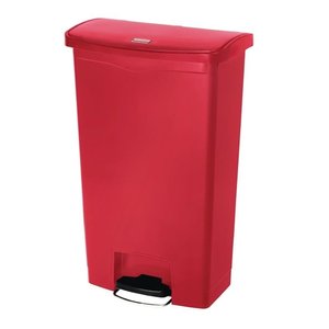 Rubbermaid 68 L Red Polyethylene Resin Pedal Bin, Lift Lid Rubbermaid 68 L Red Polyethylene Resin Pedal Bin, Lift Lid