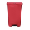 Rubbermaid 68 L Red Polyethylene Resin Pedal Bin, Lift Lid