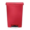 Rubbermaid 90 L Red Polyethylene Resin Pedal Bin, Lift Lid