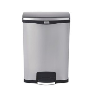 Rubbermaid Kosz pedałowy 90 L ze stali nierdzewnej z pokrywą podnoszoną, srebrny Rubbermaid Kosz pedałowy 90 L ze stali nierdzewnej z pokrywą podnoszoną, srebrny