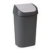 Curver 50 L Black Polyethylene Swing Bin, Swivel Lid