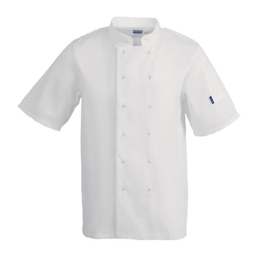 Whites Chefs Clothing Whites Vegas Unisex Chef Jacket Short Sleeve White - M Whites Chefs Clothing Whites Vegas Unisex Chef Jacket Short Sleeve White - M