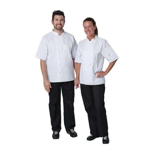 Whites Chefs Clothing Whites Vegas Unisex Chef Jacket Short Sleeve White - M Whites Chefs Clothing Whites Vegas Unisex Chef Jacket Short Sleeve White - M