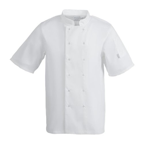 Whites Chefs Clothing Whites Vegas Unisex Chef Jacket Short Sleeve White - M Whites Chefs Clothing Whites Vegas Unisex Chef Jacket Short Sleeve White - M