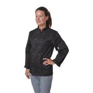 Whites Chefs Clothing Whites Vegas Unisex Chef Jacket Long Sleeve Black - M