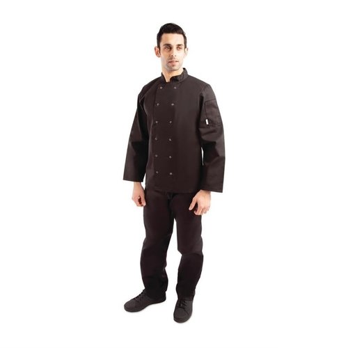 Whites Chefs Clothing Whites Vegas Unisex Chef Jacket Long Sleeve Black - XXL Whites Chefs Clothing Whites Vegas Unisex Chef Jacket Long Sleeve Black - XXL