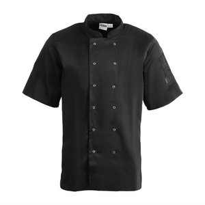 Whites Chefs Clothing Whites Vegas Unisex Chef Jacket Short Sleeve Black - XL